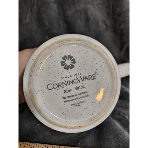 Corningware 20 oz Cup/Mug Blue Speckle with Venting Lid - Picture 4 of 4